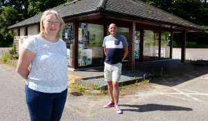 Susan Clark and Gordon Findlay of GURCA, Glen Urquhart Rural Community Association at the former tourist information in Drumndrochit which will be Loch Ness Hub. Picture: Gary Anthony.